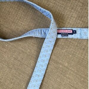 Vineyard Vines Palm Tree Belt M Medium Canvas Blue D‎ Ring Coastal Preppy